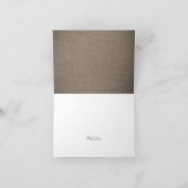 Carte De Remerciements Mariage Campagne Rustique Tournesol & Toile de Jut (Intérieur)