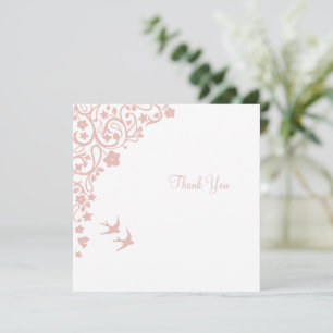 Carte De Remerciements Mariage Carré floral Secret Garden Blush