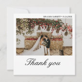 Carte de remerciements Mariage Carré minimaliste (Devant)