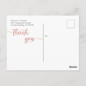 Carte de remerciements mariage, carte postale de s (Dos)