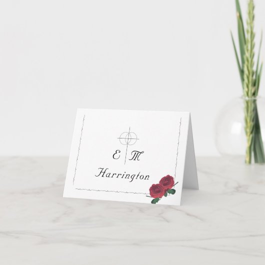 Carte De Remerciements Mariage catholique Rose (Devant)