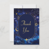 Carte De Remerciements Mariage céleste bleu élégant (Devant)