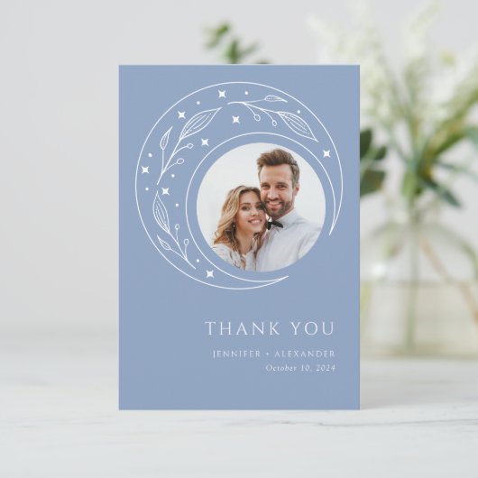 Carte De Remerciements Mariage céleste Boho (Debout devant)