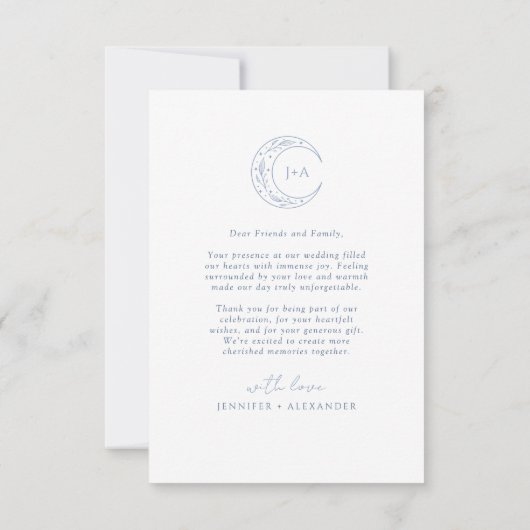 Carte De Remerciements Mariage céleste Boho (Dos)