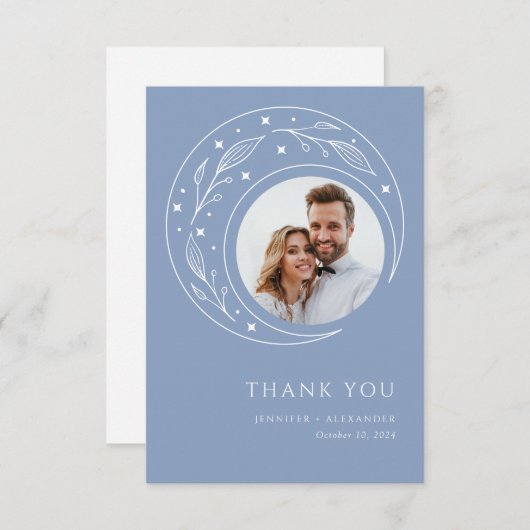 Carte De Remerciements Mariage céleste Boho (Devant / Derrière)