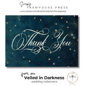 Carte De Remerciements Mariage céleste de la lune de croissant bleu de mi