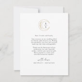 Carte De Remerciements Mariage céleste d'or (Dos)