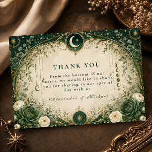 Carte De Remerciements Mariage Céleste Vert Botanique