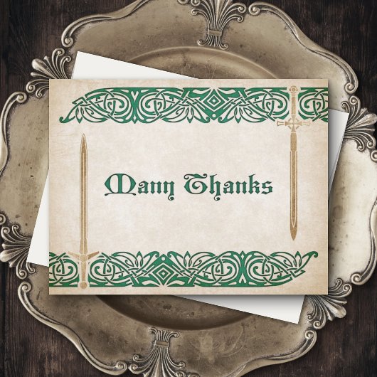 Carte De Remerciements Mariage celtique des épées