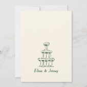 Carte de remerciements Mariage Champagne vert à ma (Dos)