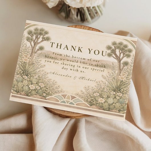 Carte De Remerciements Mariage Champêtre au Désert