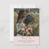 Carte De Remerciements Mariage champêtre bohème rustique (Devant)