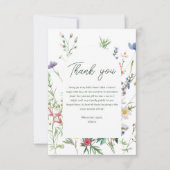 Carte De Remerciements Mariage Champêtre de Fleurs Sauvages (Devant)