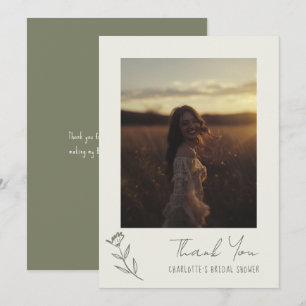 Carte De Remerciements Mariage Champêtre Fantaisiste avec Fleurs Dessinée