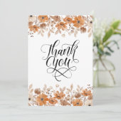 Carte De Remerciements Mariage Champêtre Floral (Debout devant)