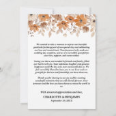 Carte De Remerciements Mariage Champêtre Floral (Dos)