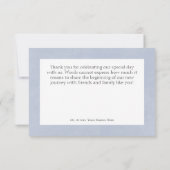 Carte De Remerciements Mariage Champêtre Romantique aux Fleurs Bleu Pouss (Dos)