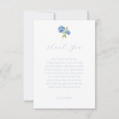 Carte de remerciements Mariage chic Blue Hydrangea (Devant)
