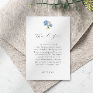 Carte de remerciements Mariage chic Blue Hydrangea
