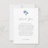 Carte de remerciements Mariage chic Blue Hydrangea (Devant)