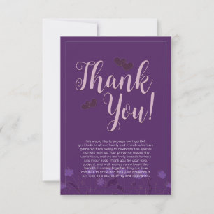 Carte De Remerciements Mariage Chic Élégant Moderne Simple Lavande Violet