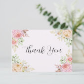 Carte De Remerciements Mariage Chic Roses de Champagne (Debout devant)