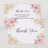 Carte De Remerciements Mariage Chic Roses de Champagne (Devant / Derrière)