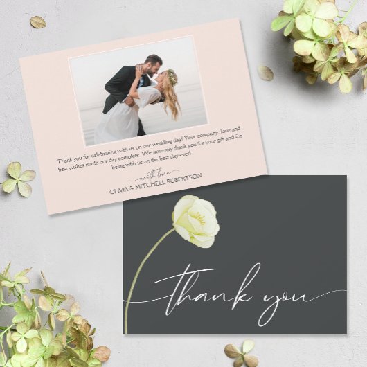 Carte De Remerciements Mariage Chic Watercolor
