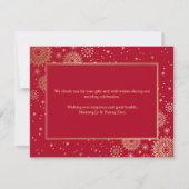 Carte De Remerciements Mariage chinois Dragon Phoenix (Dos)