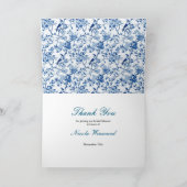 Carte De Remerciements Mariage Chinoisérie Oiseaux Bleus et Fleurs (Intérieur)