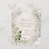 Carte De Remerciements Mariage Chuchotements & Rougissement (Devant / Derrière)