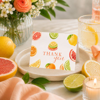 Carte De Remerciements Mariage Citron Main Squeeze