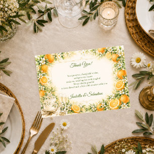 Carte De Remerciements Mariage Citron Romantique