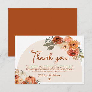 Carte de remerciements Mariage Citrouille d'aquare
