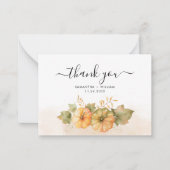 Carte de remerciements Mariage Citrouille du feuil (Devant)
