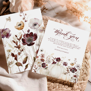 Carte De Remerciements Mariage Citrouille Rustic Fall