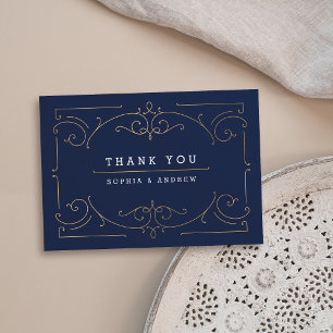 Carte De Remerciements Mariage classique classique moderne et élégant de 