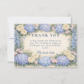 Carte De Remerciements Mariage Classique de Fleurs d'Hydrangea (Devant)