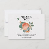 Carte De Remerciements Mariage classique élégant de typographie florale (Devant)