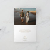 Carte De Remerciements Mariage classique Gold Green Photo pliée (Intérieur)