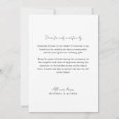 Carte De Remerciements Mariage Classique Minimal Photo Écriture Manuscrit (Dos)