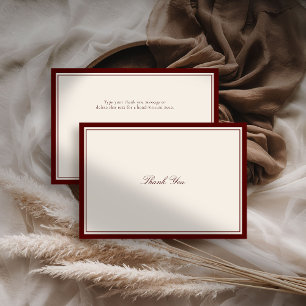 Carte De Remerciements Mariage Classique Moderne Formel Domaine de Bourgo