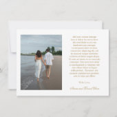 Carte De Remerciements Mariage Classique Or Propre (Dos)