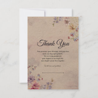 Carte de remerciements Mariage classique pour les 
