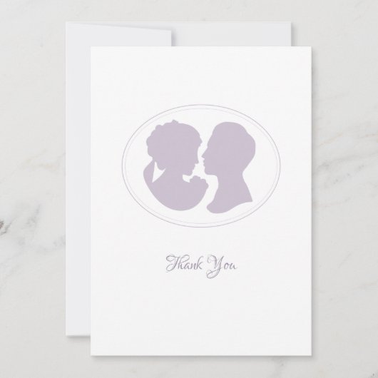 Carte De Remerciements Mariage classique Regency violet caméo (Devant)