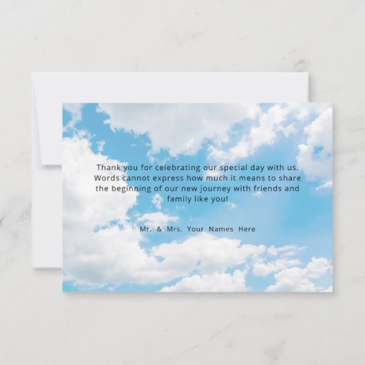 Carte de remerciements Mariage Cloud 9 (Dos)