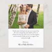 Carte de remerciements Mariage Collage de script d (Dos)