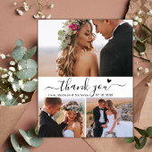 Carte de remerciements Mariage Collage de script d
