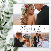 Carte de remerciements Mariage Collage de script d