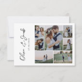 Carte De Remerciements Mariage Collage Photo de Calligraphie Moderne (Devant)